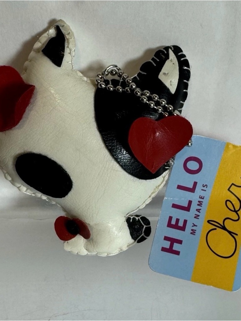 NWT Kalan Keychain Hanger Cher Black Red Whie Heart